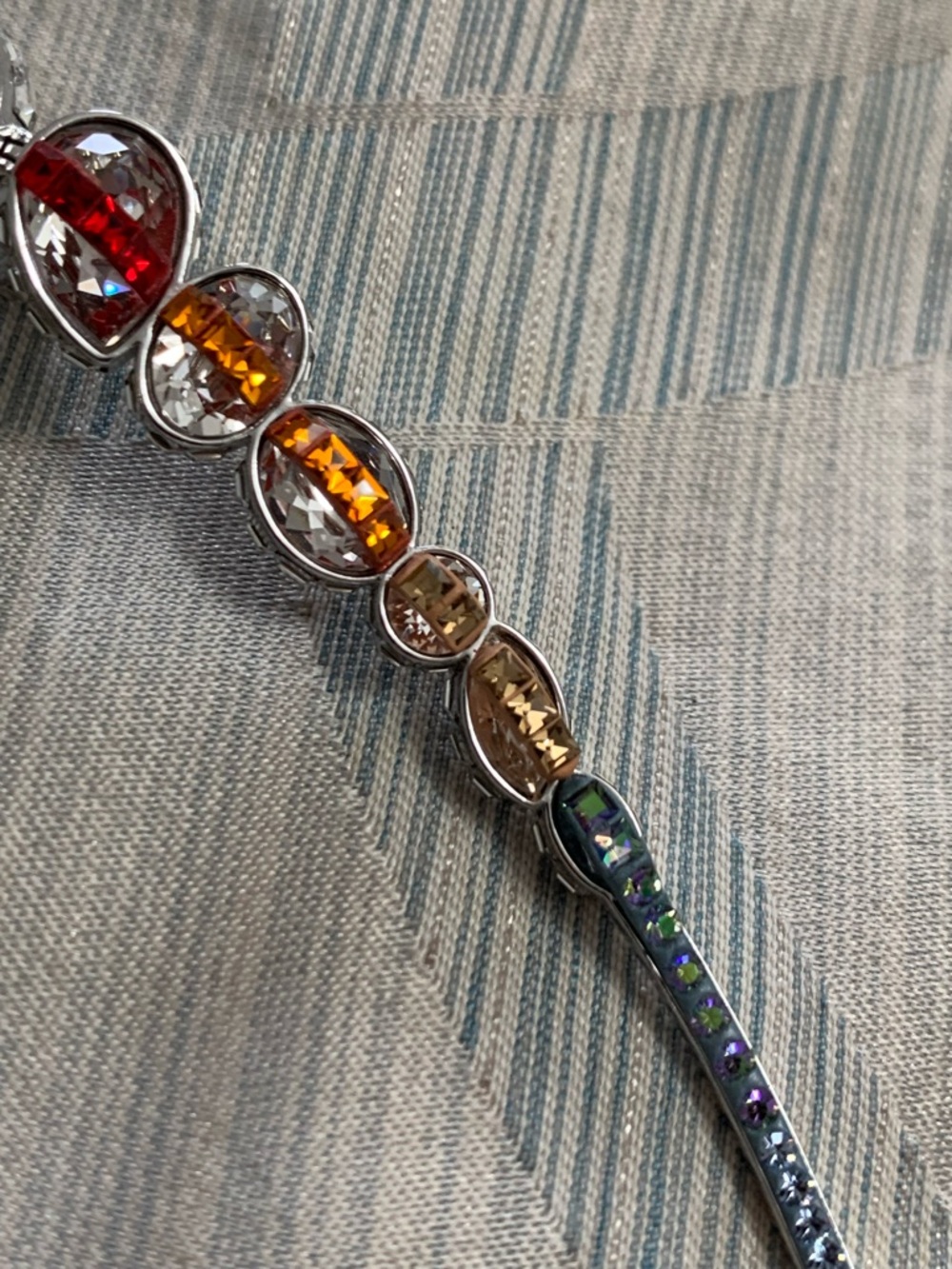 Ultra Rare Collector's Swarovski "Spectrum Shine" Crystal Linear Clip Earrings - Picture 7 of 16